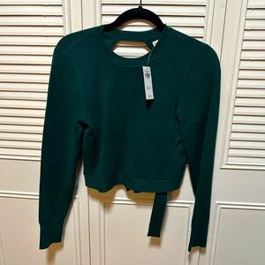 Brand New Abercrombie & Fitch Open Back Green Sweater